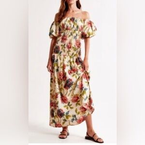 A&F Floral Puff Sleeve Maxi Dress